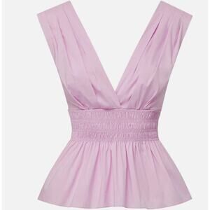 Veronica Beard Evra Peplum Top Barely Orchid